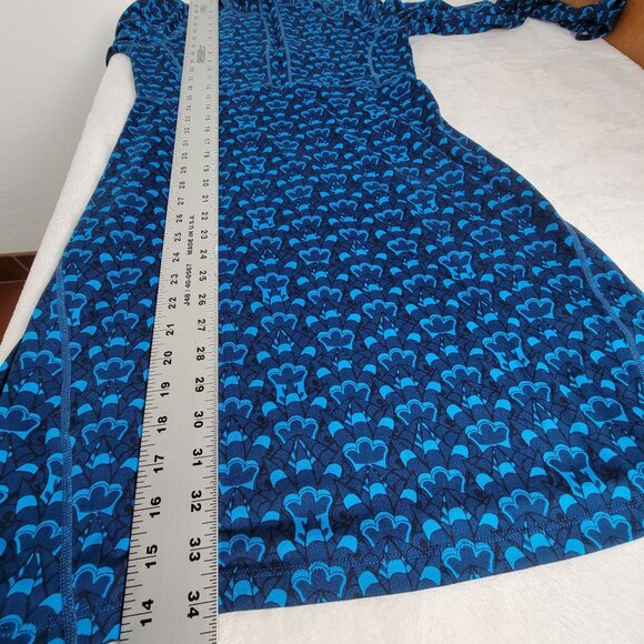 Title Nine Dress Women Blue Synergy Getaway Long Sleeve Mini Small Knit Mock Zip - Picture 9 of 9